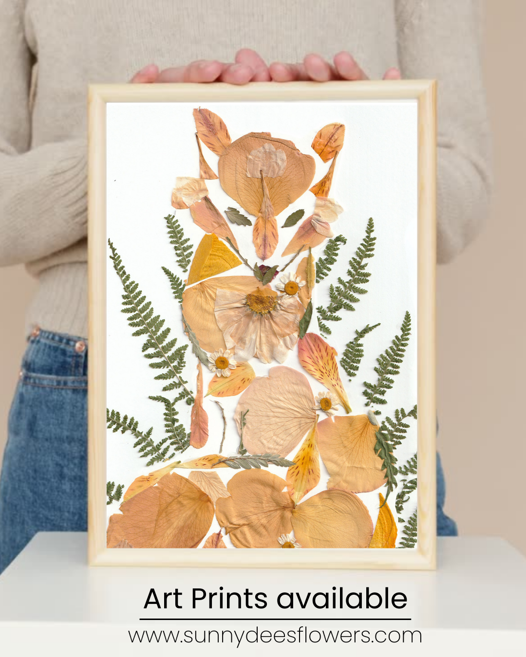 Fern & Florals Fox – Nature-Inspired Pressed Flower Print
