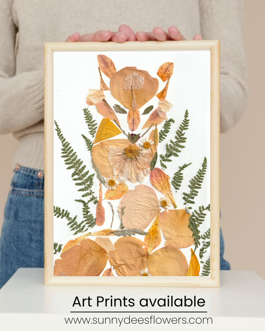 Fern & Florals Fox – Nature-Inspired Pressed Flower Print