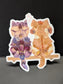Cats in Love Sticker - Pressed Flower Art for Nature Lovers