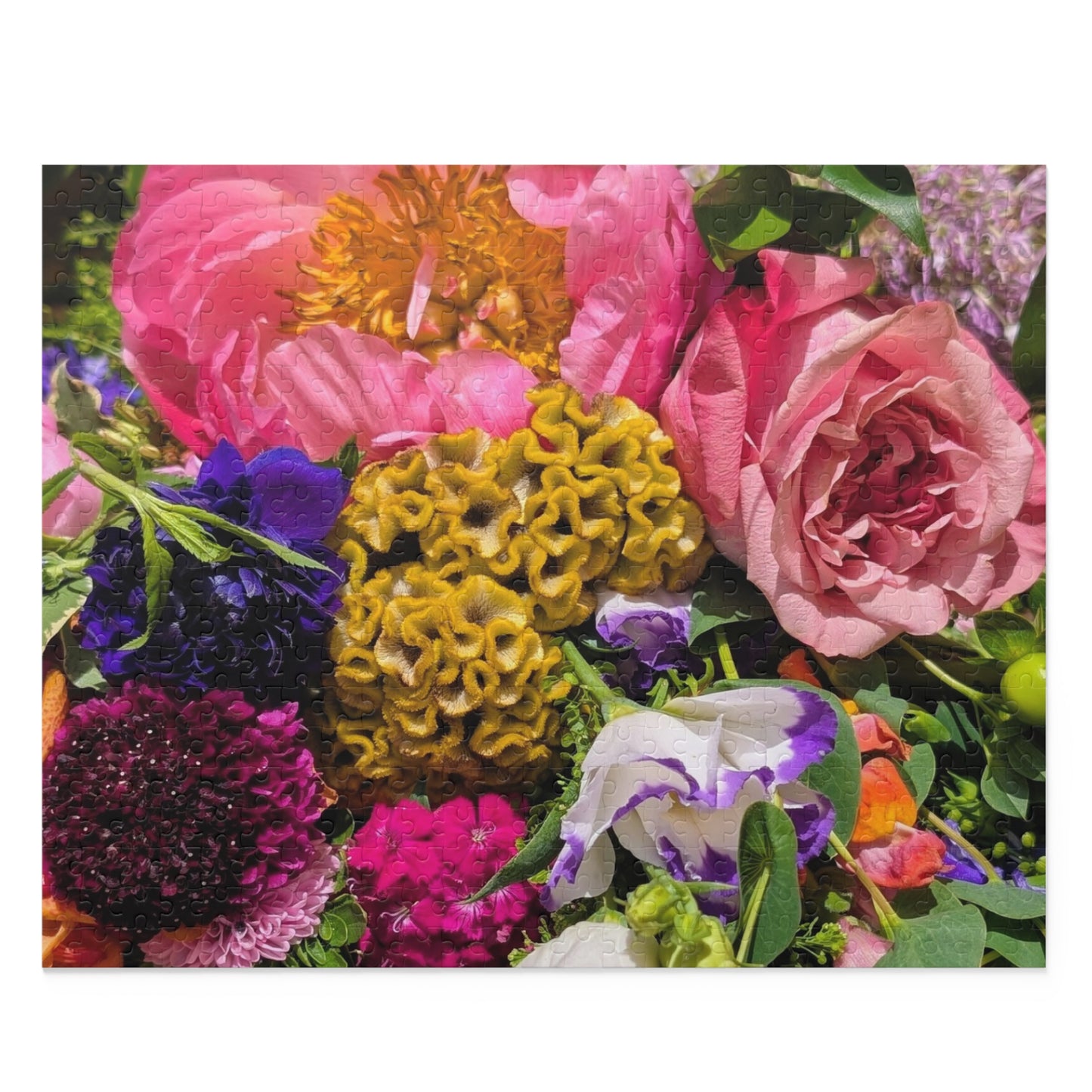 Floral Bouquet Jigsaw Puzzle — Vibrant Garden 120/252/500-Piece Puzzle