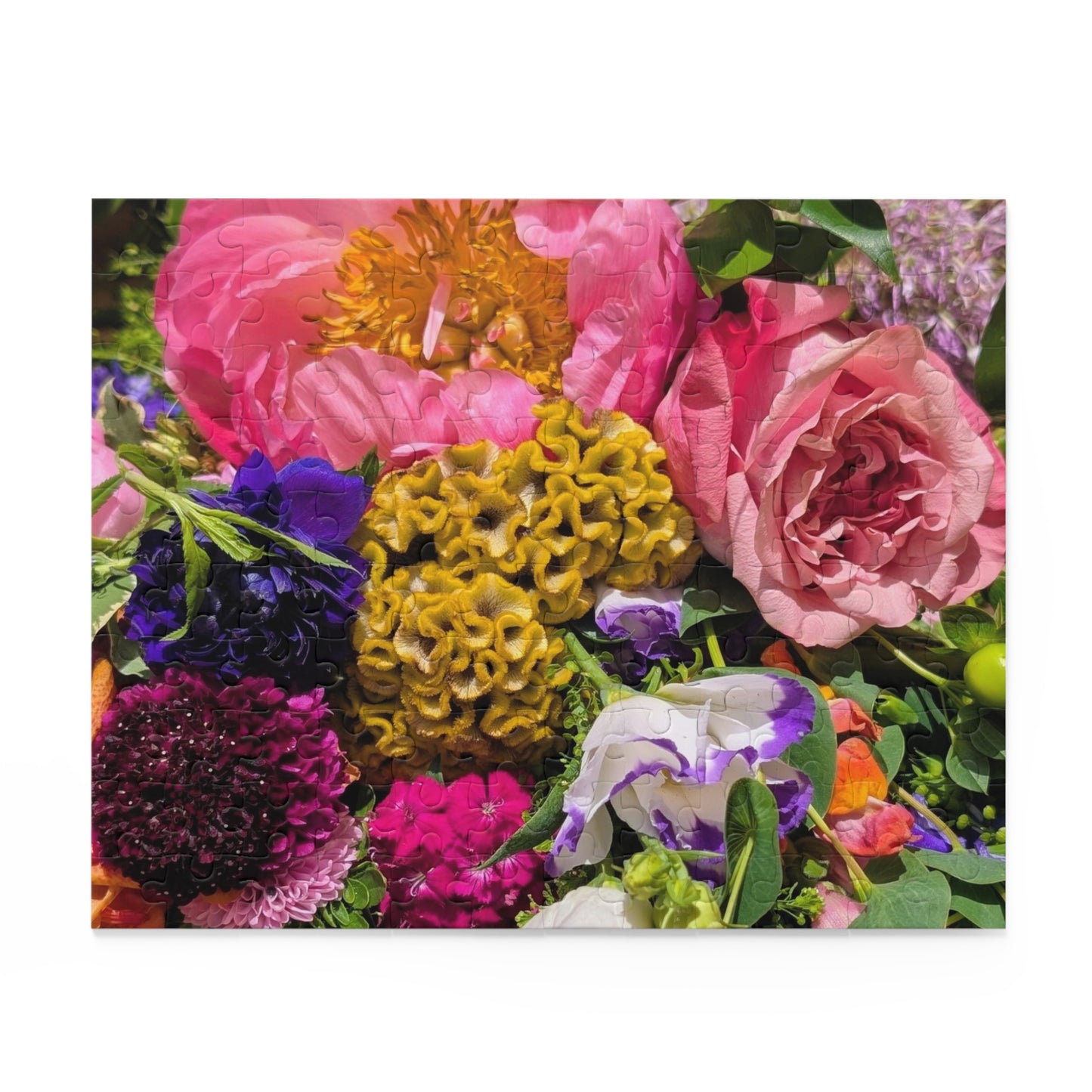 Floral Bouquet Jigsaw Puzzle — Vibrant Garden 120/252/500-Piece Puzzle