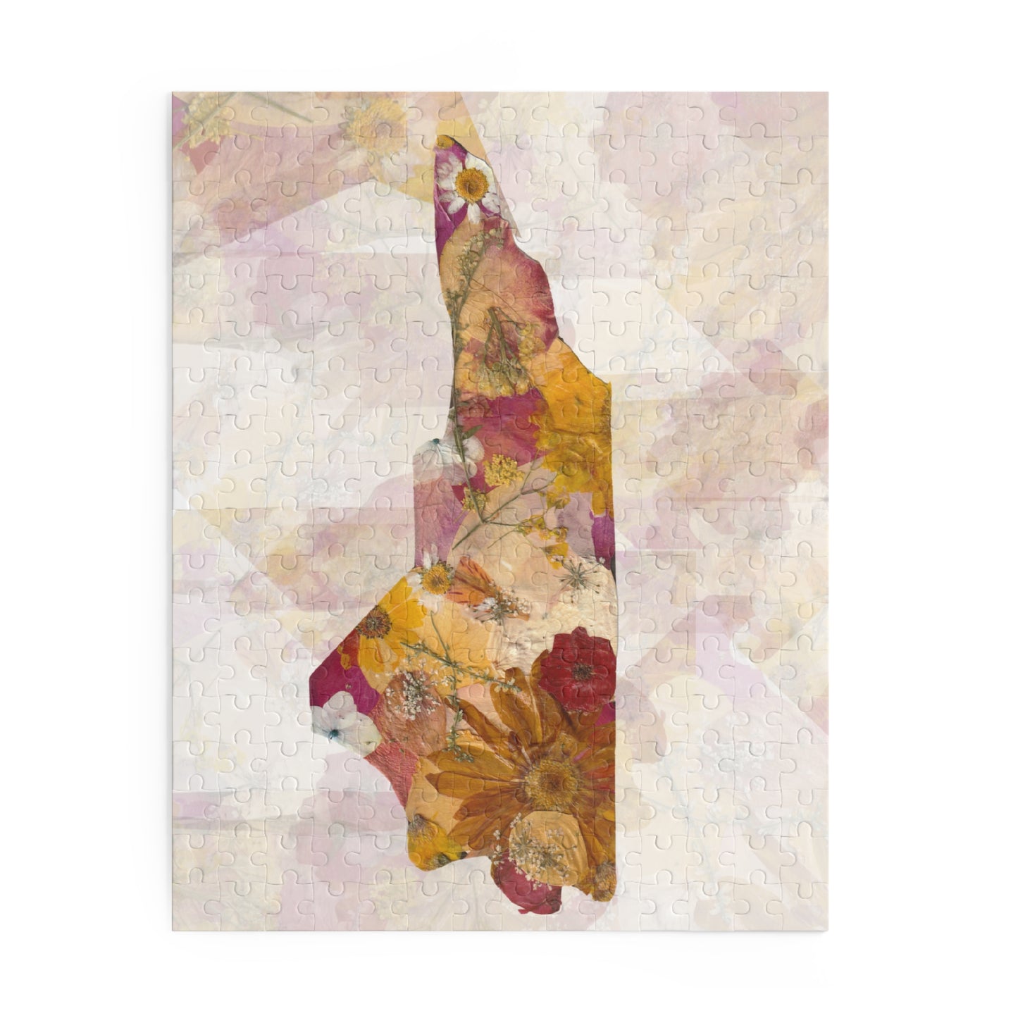 North Carolina Floral Map Puzzle – Vintage Botanical State Jigsaw (120/252/500 pcs)