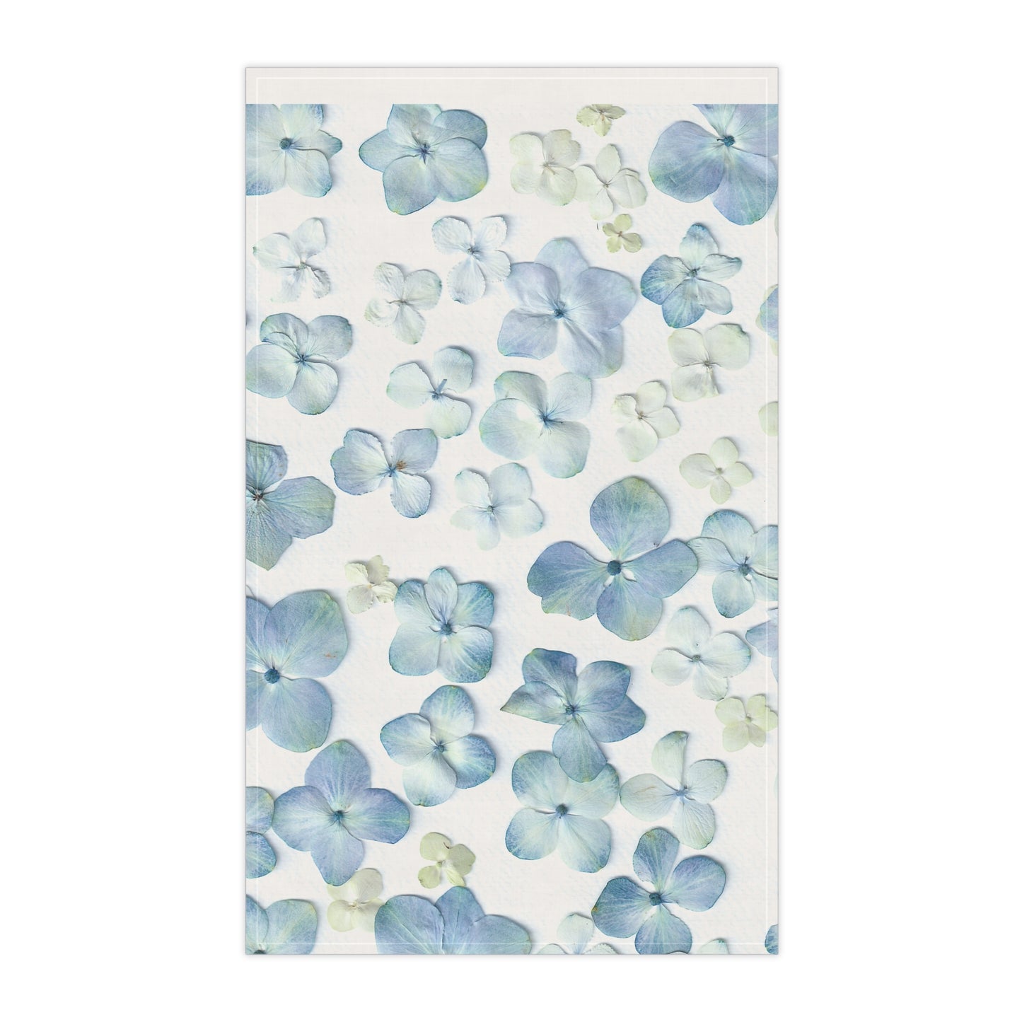 Blue Hydrangea Pattern Tea Towel | Floral Kitchen Linen