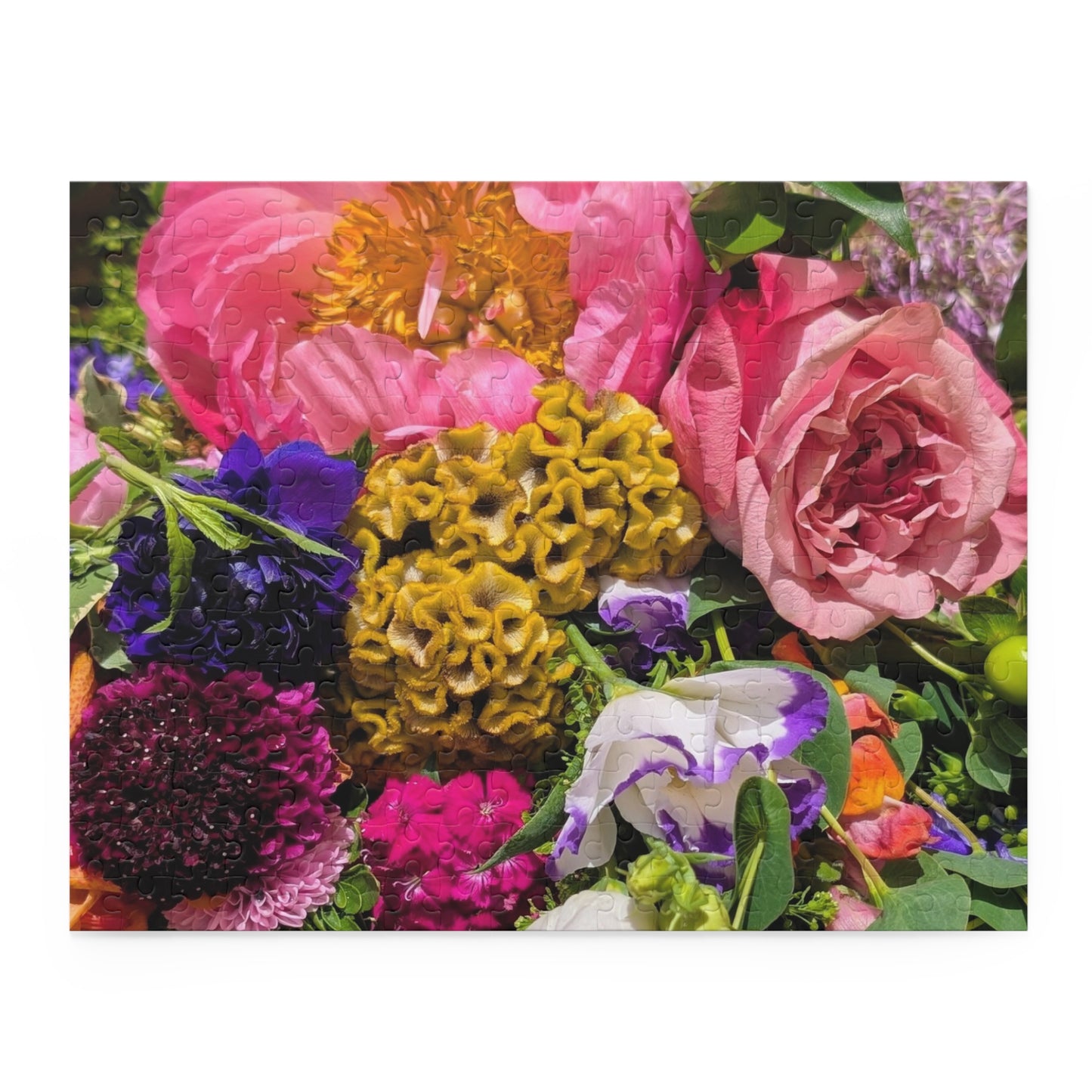 Floral Bouquet Jigsaw Puzzle — Vibrant Garden 120/252/500-Piece Puzzle