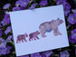 Mama Bear and Cubs Pressed Flower Art Print – Botanical Wall Art – Mother’s Day Gift – Nature-Inspired Home Decor