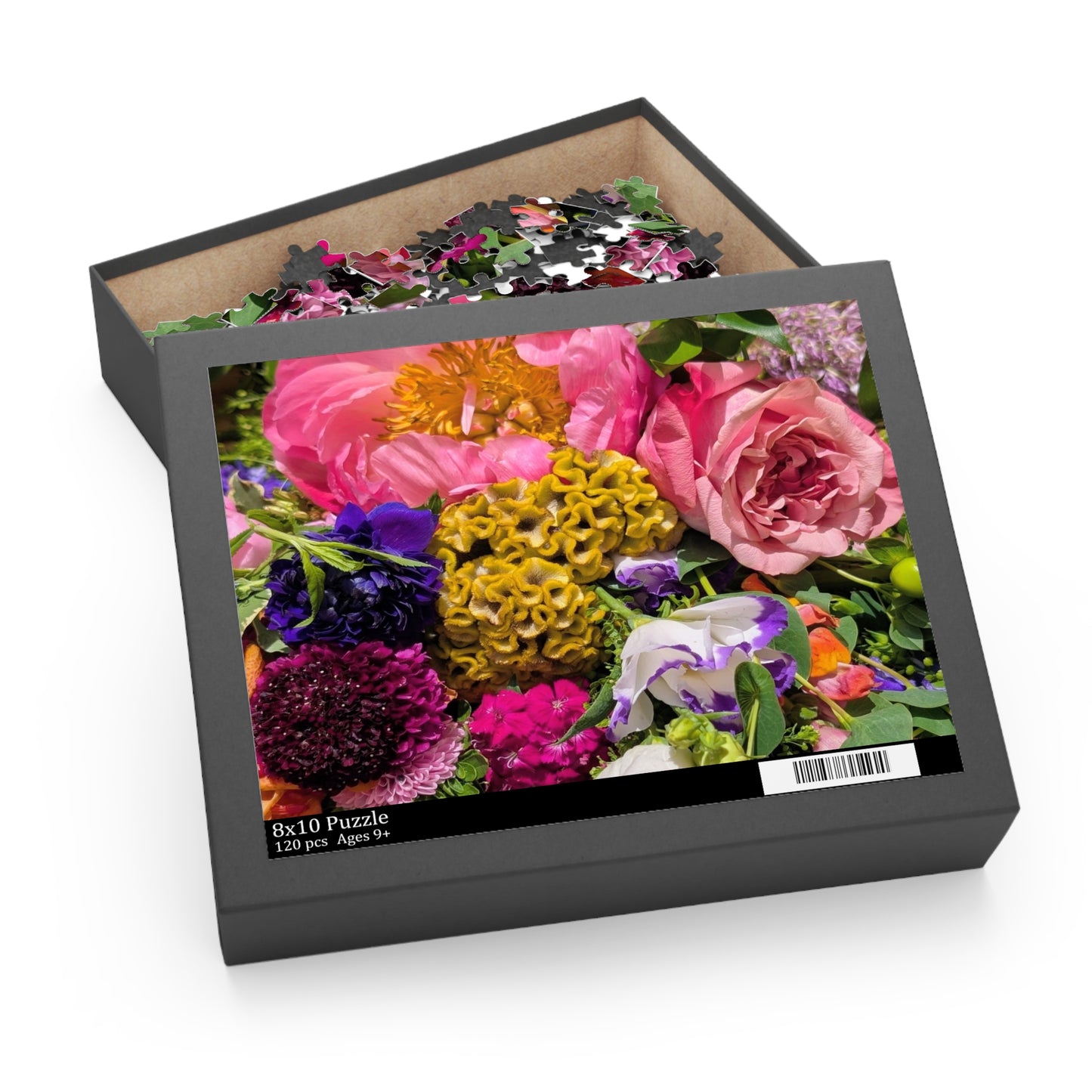Floral Bouquet Jigsaw Puzzle — Vibrant Garden 120/252/500-Piece Puzzle