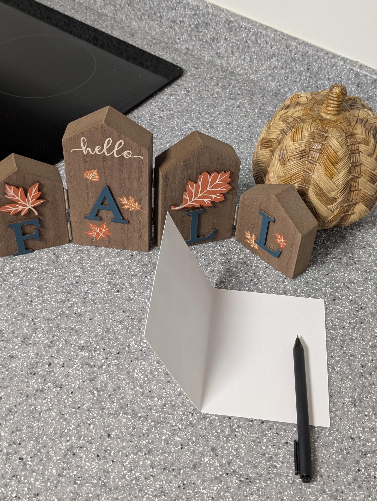 Thankful Pressed Leaf Card | Autumn Greeting Card | Blank Inside | Holiday Thankful Card