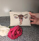 Uterus Canvas Zipper Pouch – Pressed Flower Reproductive Health Design – Feminist Gift, Period Pouch, Makeup Bag, Cosmetic Organizer