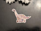 Floral Brachiosaurus Sticker – Printed Pressed Flower Dinosaur Art