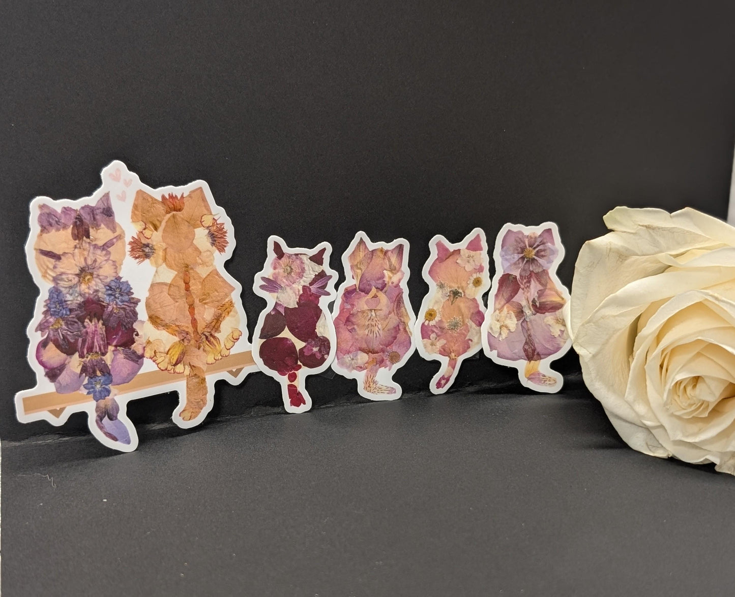 Purr-fectly in Bloom - Cats in Love with 4 Mini Kitties Sticker Pack