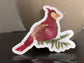Pressed Flower Cardinal Sticker – Honoring Loved Ones with Nature’s Touch
