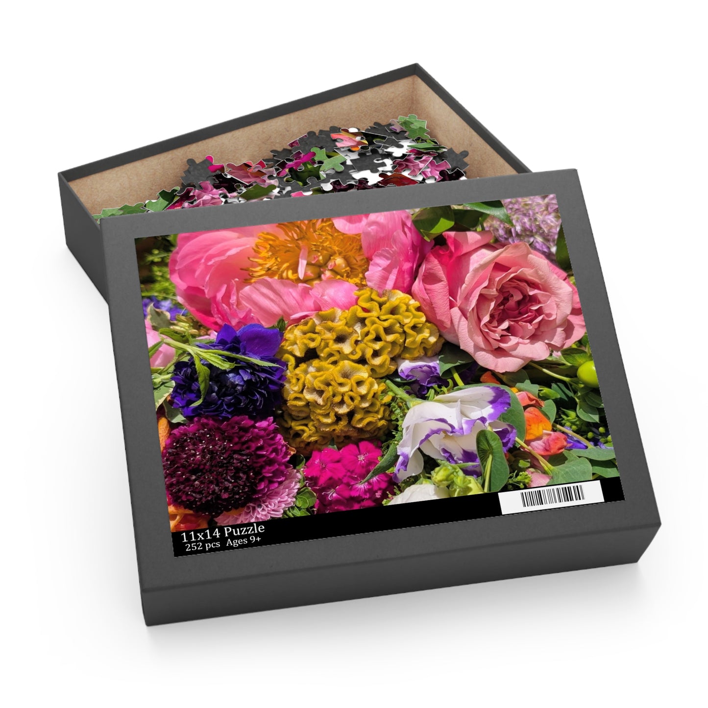 Floral Bouquet Jigsaw Puzzle — Vibrant Garden 120/252/500-Piece Puzzle
