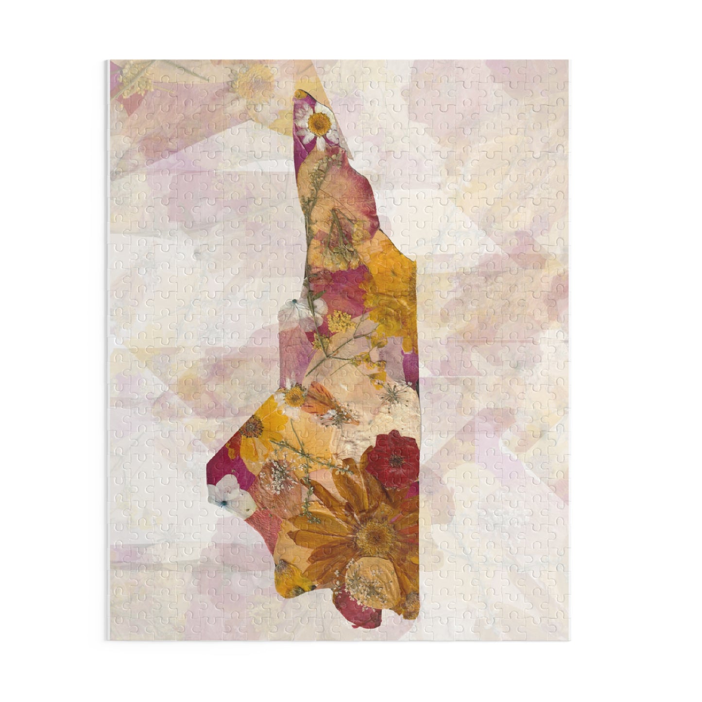 North Carolina Floral Map Puzzle – Vintage Botanical State Jigsaw (120/252/500 pcs)