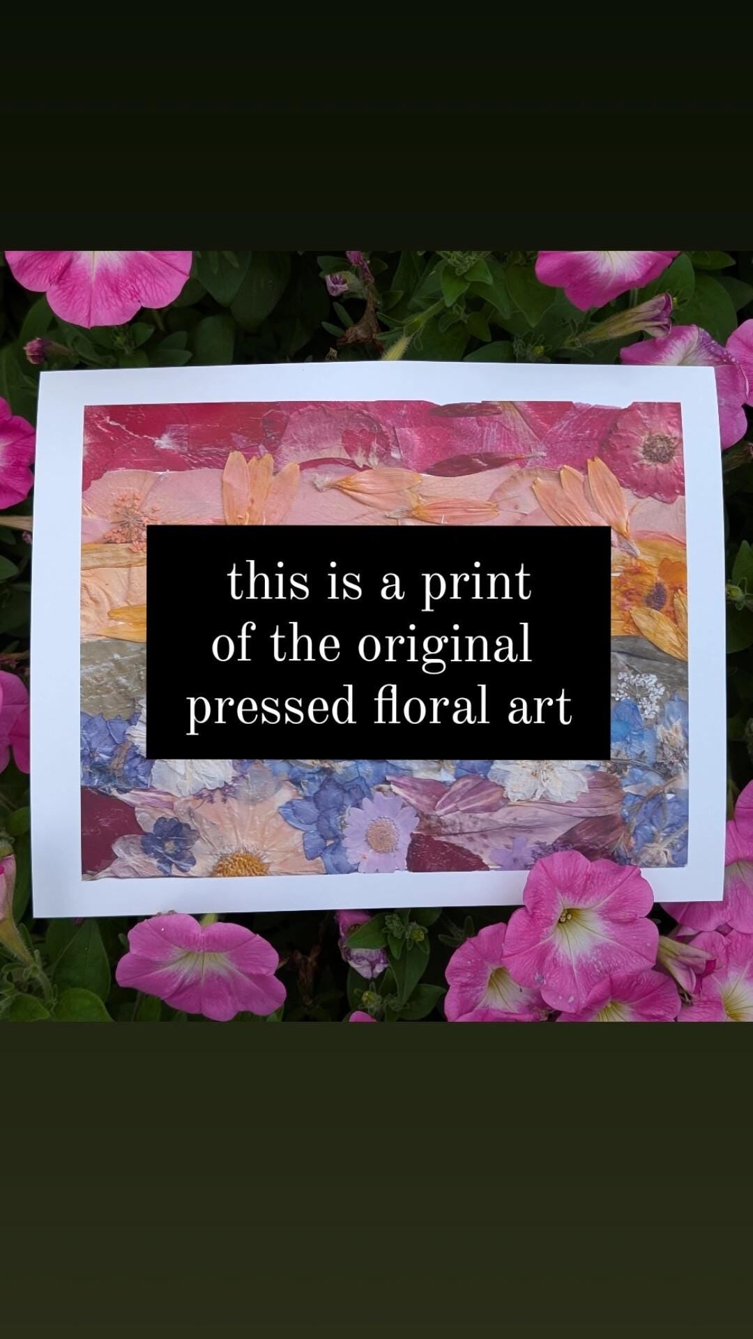 Pressed Flower Pride Flag Art PRINT – LGBTQ+ Rainbow Wall Decor for Pride Month – Botanical Print – Nature-Inspired Pride Gift